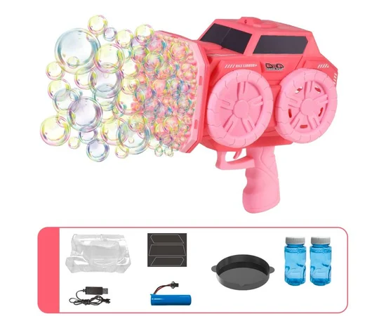 Пистолет с мыльными пузырями SHT KB1294 Car на 139 отверстий + 2xbottle 60ml Pink