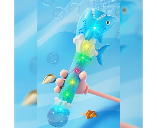 Пістолет з мильними бульбашками H038 Shark+bottle 50ml Light Blue