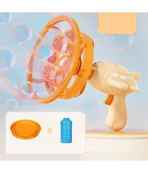 Пістолет для мильних бульбашок H035 Bubble Gun з пропелером 2in1+bottle 250ml Biege