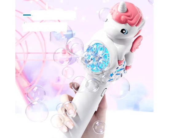 Пістолет із мильними бульбашками H055 Little Unicorn + bottle 50ml Pink