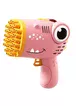 Пістолет для мильних бульбашок Dinosaur Bubble Gun з насадкою на 40 отворів 50ml Pink