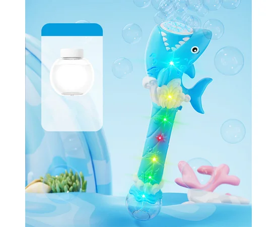 Пістолет з мильними бульбашками H038 Shark+bottle 50ml Light Blue