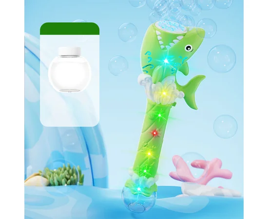 Пистолет с мыльными пузырями H038 Shark + bottle 50ml Green