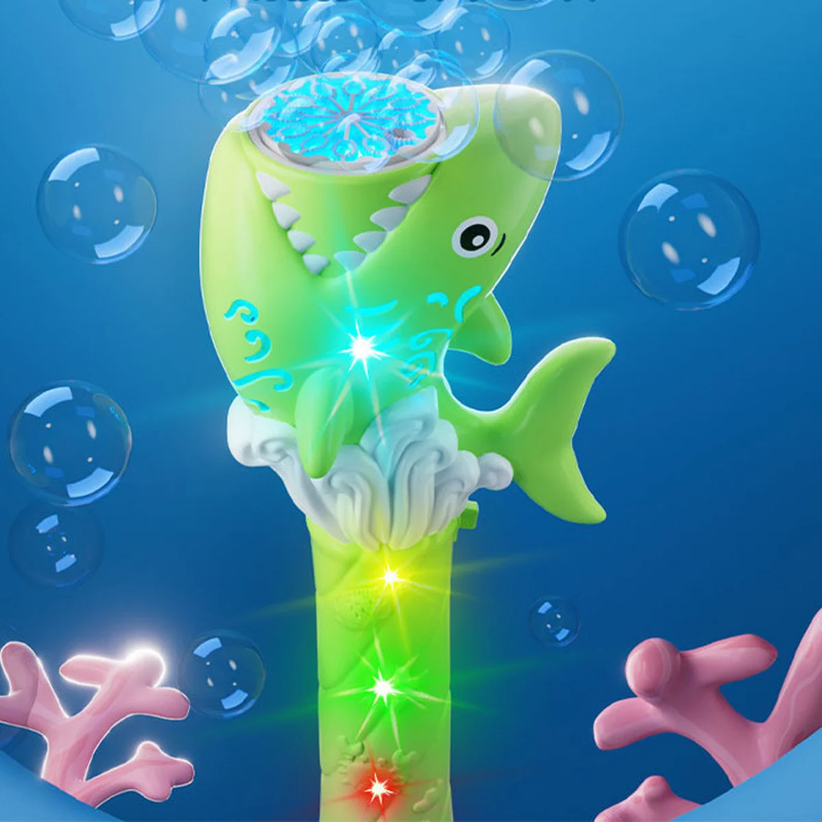 Пістолет з мильними бульбашками H038 Shark+bottle 50ml Green