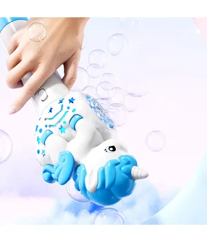 Пістолет із мильними бульбашками H055 Little Unicorn + bottle 50ml Light Blue