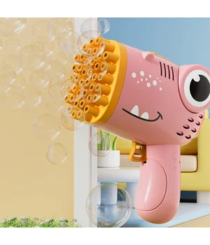 Пистолет для мыльных пузырей Dinosaur Bubble Gun с насадкой на 40 отверстий 50ml Pink Пистолет для мыльных пузырей Dinosaur Bubble Gun с насадкой на 40 отверстий 50ml Pink