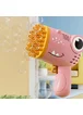 Пістолет для мильних бульбашок Dinosaur Bubble Gun з насадкою на 40 отворів 50ml Pink
