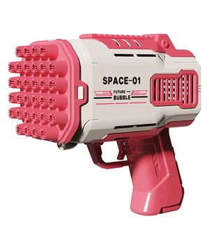 Пістолет для мильних бульбашок Bubble Gun 698-20 з насадками на 32/45 отворів 50ml Pink