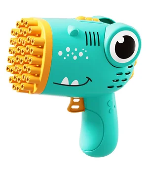 Пістолет для мильних бульбашок Dinosaur Bubble Gun з насадкою на 40 отворів 50ml Green
