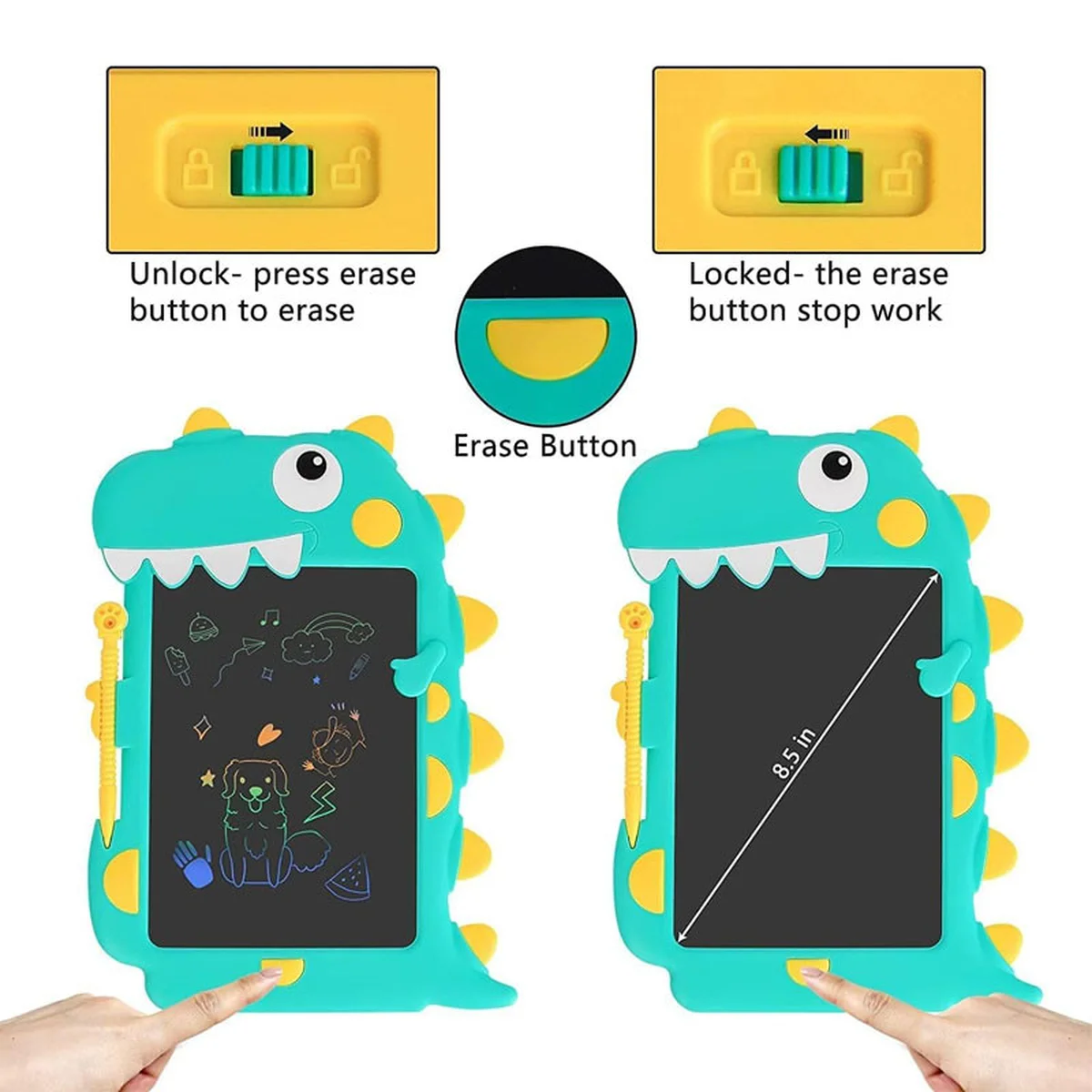 Планшет для рисования Dinosaur 8,5 дюймов Green