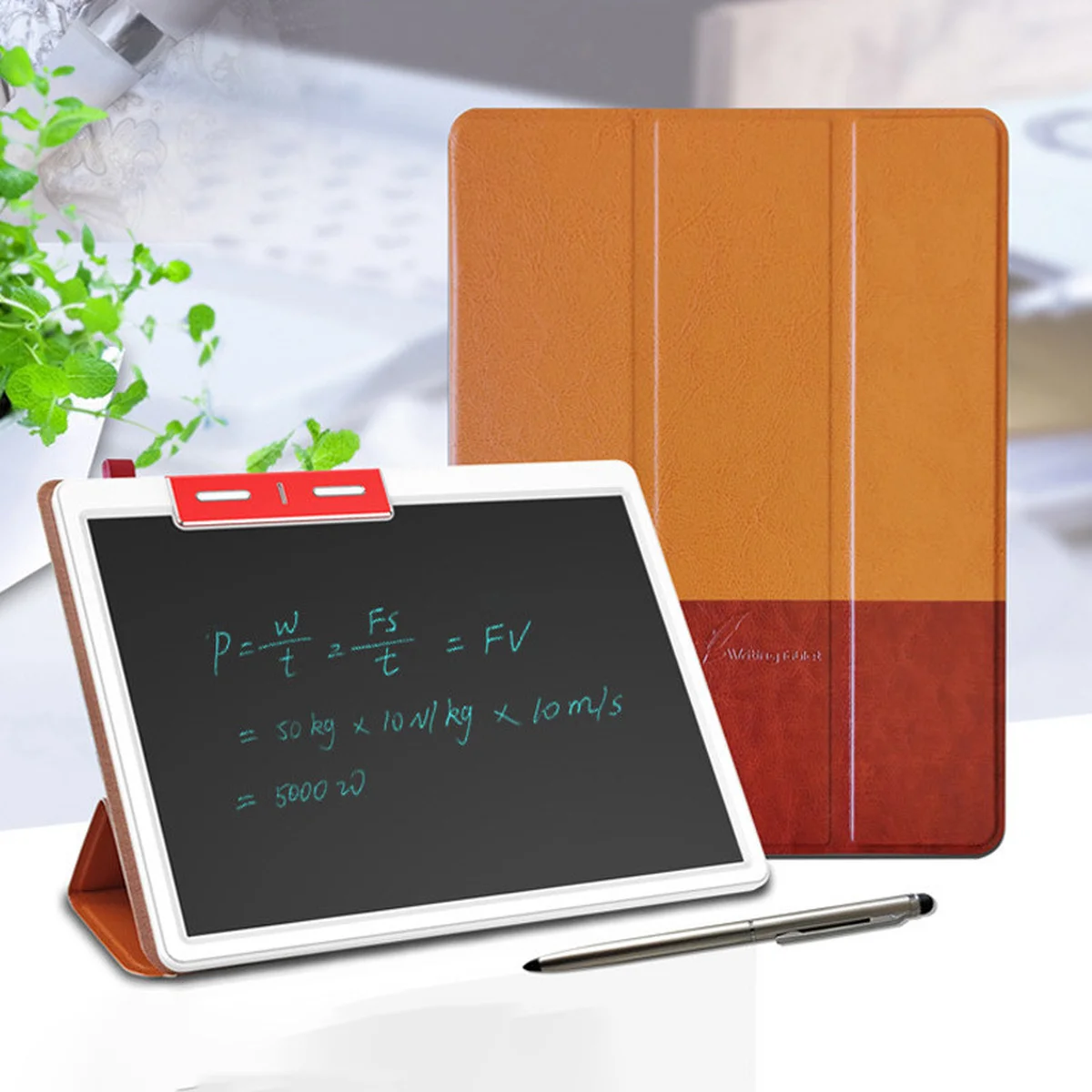 Планшет для малювання LCD color blocked 10,1 дюймів with leather case Brown / Dark Brown