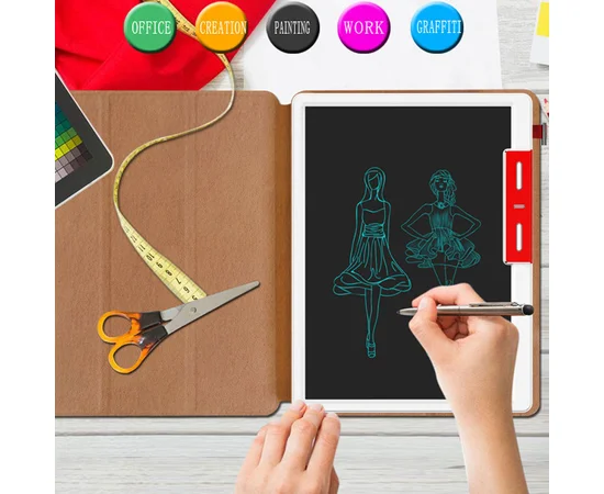 Планшет для рисования LCD color blocked 10,1 дюймов with leather case Brown / Dark Brown