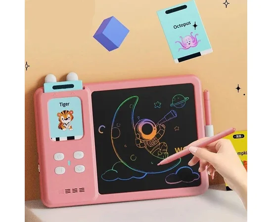 Планшет для рисования с обучающими карточками S5 Pink