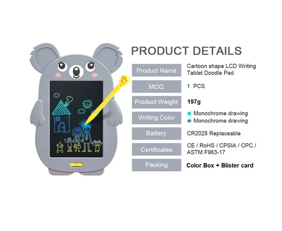 Планшет для рисования Animals 8,5 дюймов Koala