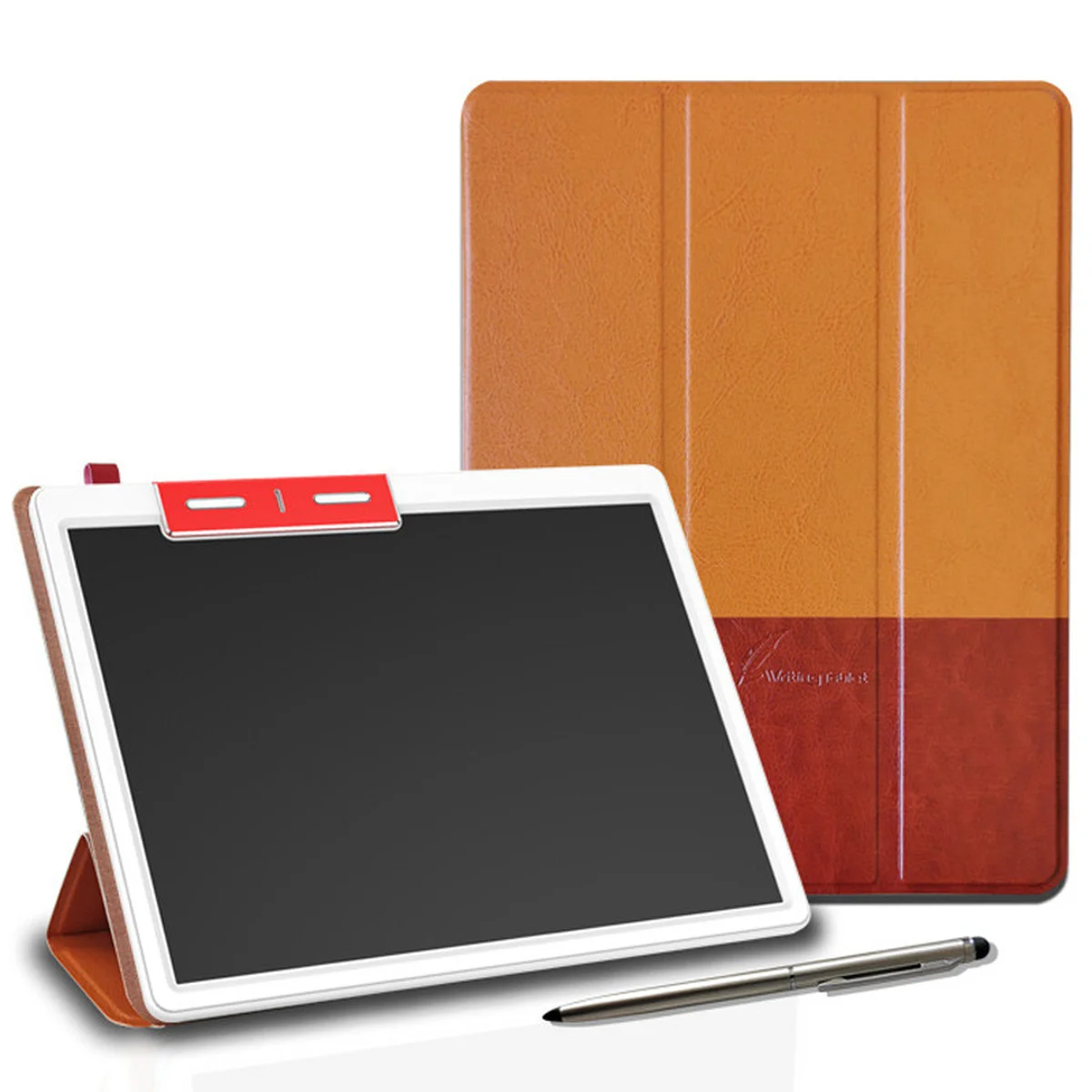 Планшет для малювання LCD color blocked 10,1 дюймів with leather case Brown / Dark Brown