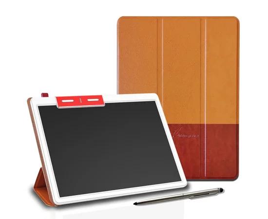 Планшет для рисования LCD color blocked 10,1 дюймов with leather case Brown / Dark Brown