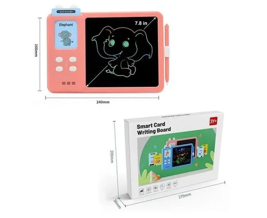 Планшет для рисования с обучающими карточками S5 Pink