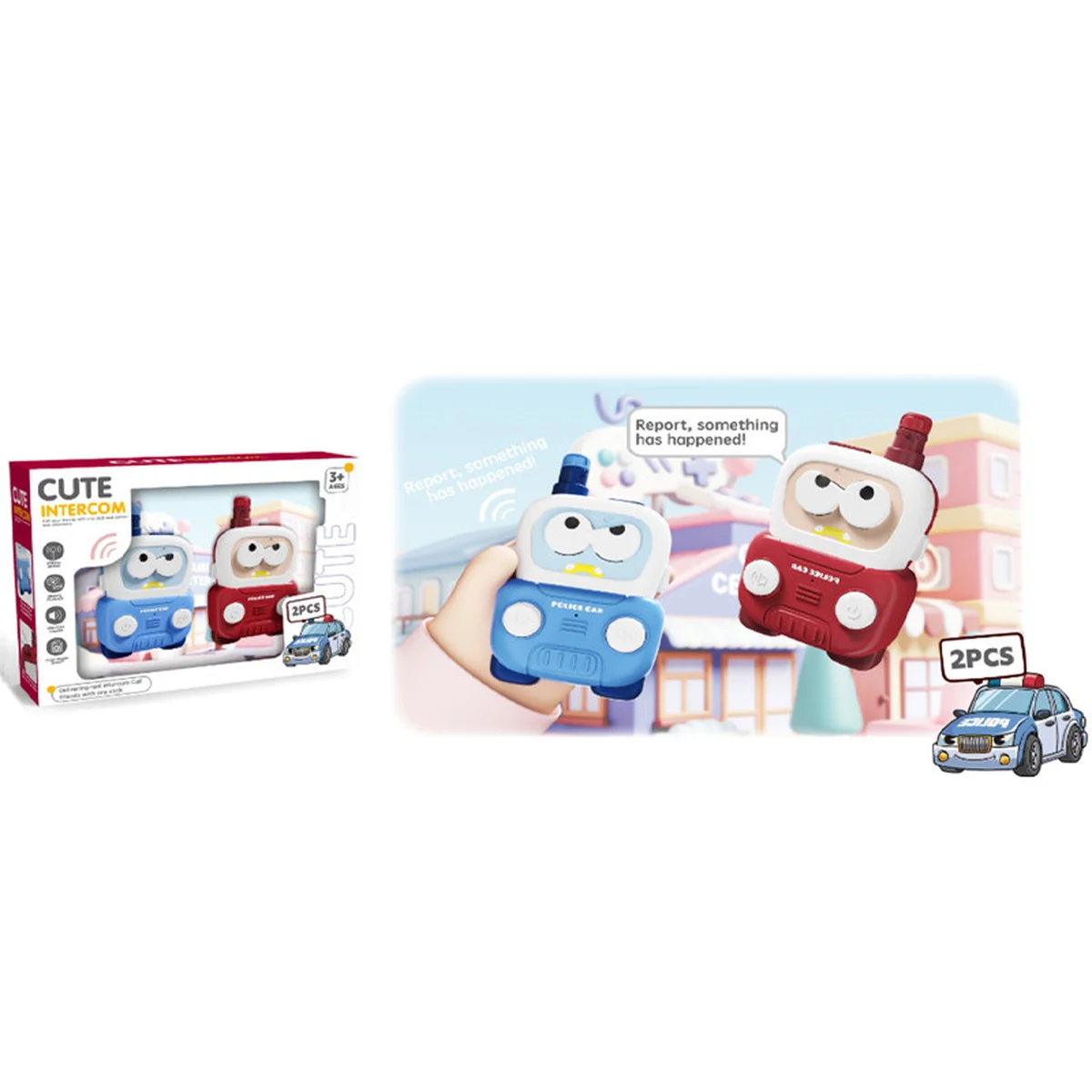 Детская обучающая рация ME-214 Police Car Cute Intercom (2pcs) Blue / Red