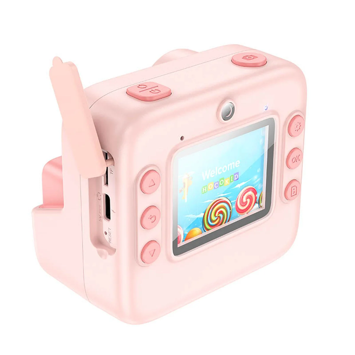 Детская фотокамера с моментальной печатью Hoco DV200 Dual lens Pink