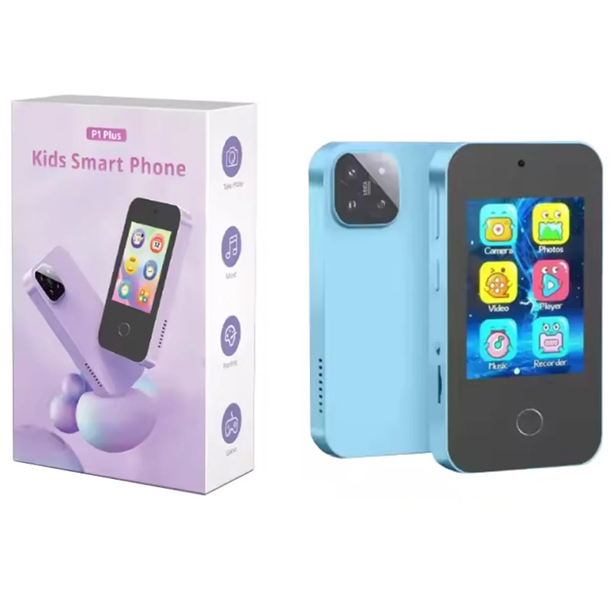 Детская фотокамера-смартфон P1 Plus с чехлом Blue