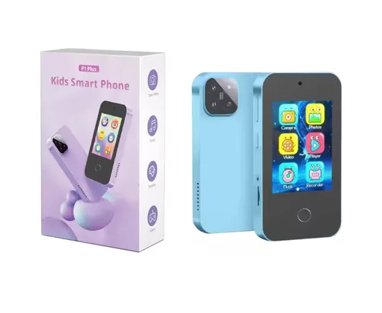 Детская фотокамера-смартфон P1 Plus с чехлом Blue