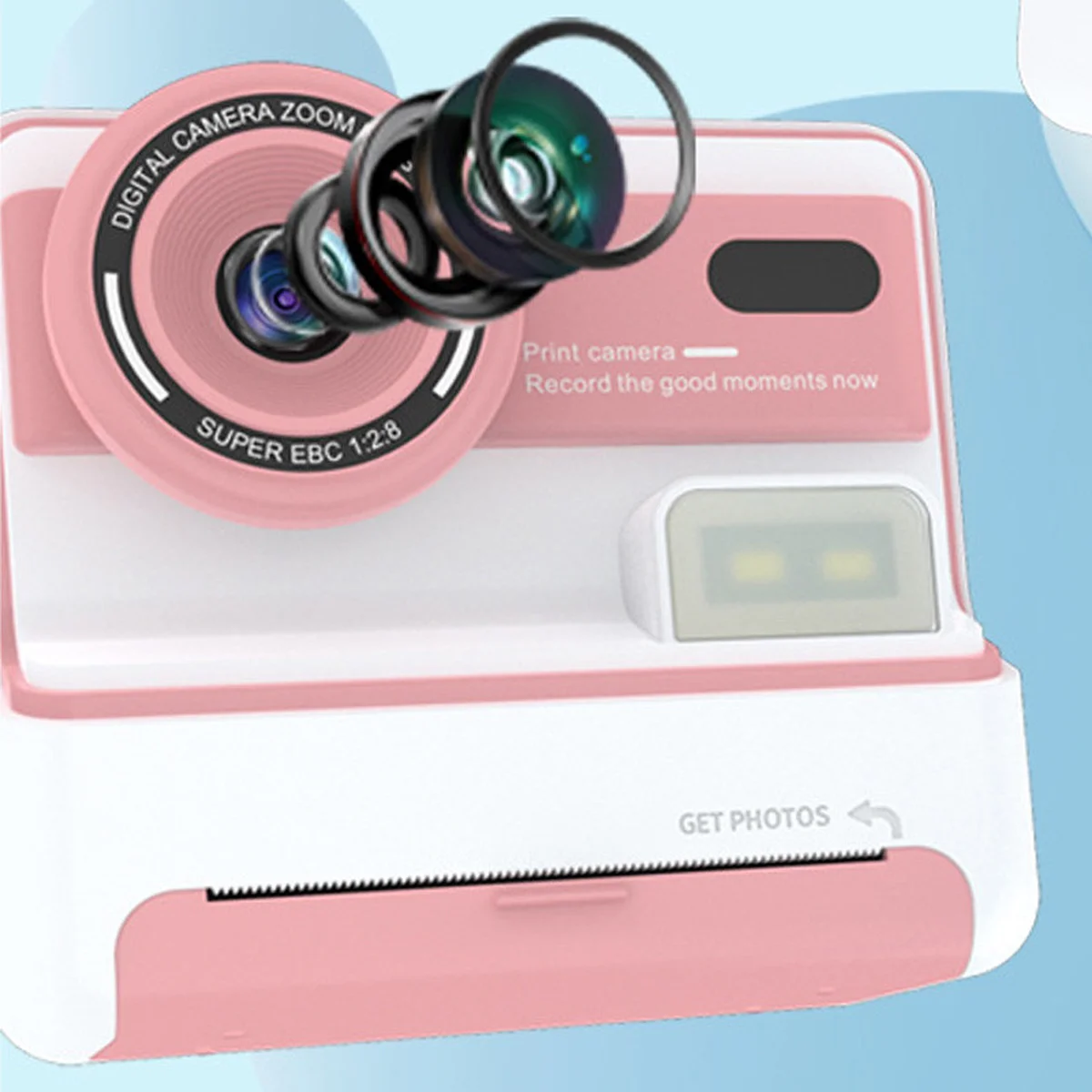 Детская фотокамера моментальной печати D101 Pink