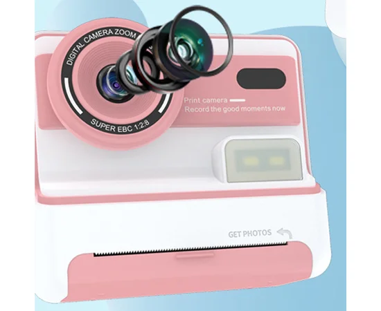 Детская фотокамера моментальной печати D101 Pink