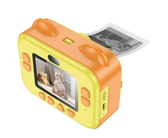 Детская фотокамера с моментальной печатью Hoco DV204 Dual-camera Yellow
