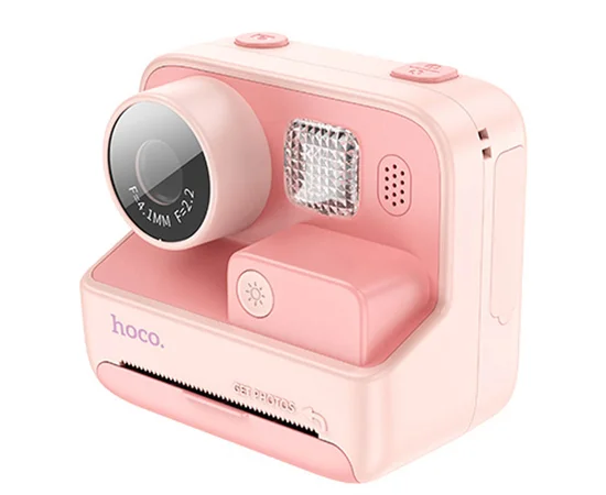 Детская фотокамера с моментальной печатью Hoco DV200 Dual lens Pink