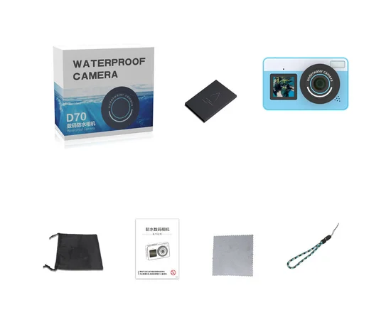 Дитяча водонепроникна цифрова камера D70 Blue
