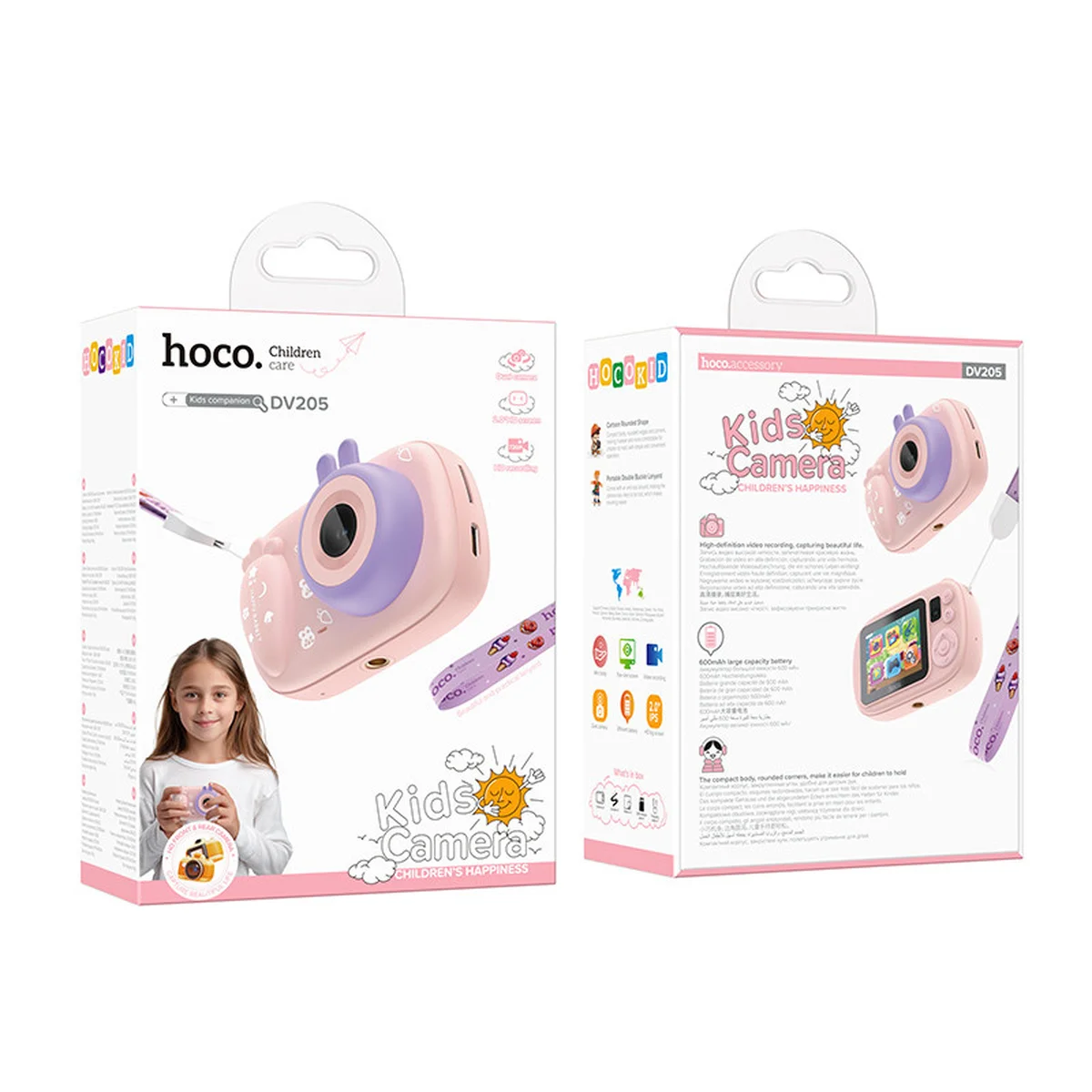 Детская фотокамера Hoco DV205 Dual-camera Pink