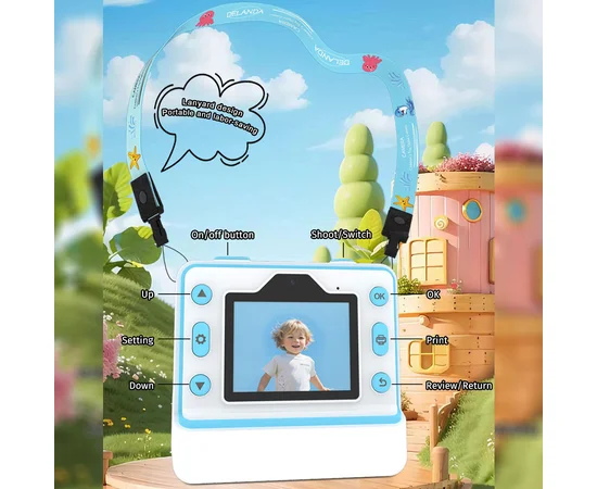 Детская фотокамера моментальной печати D101 Blue