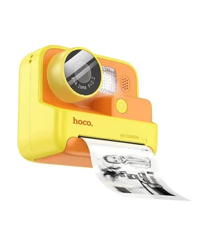 Детская фотокамера с моментальной печатью Hoco DV200 Dual lens Yellow