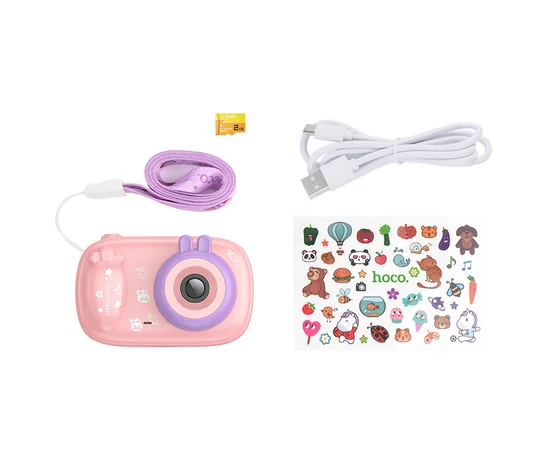 Дитяча фотокамера Hoco DV205 Dual-camera Pink