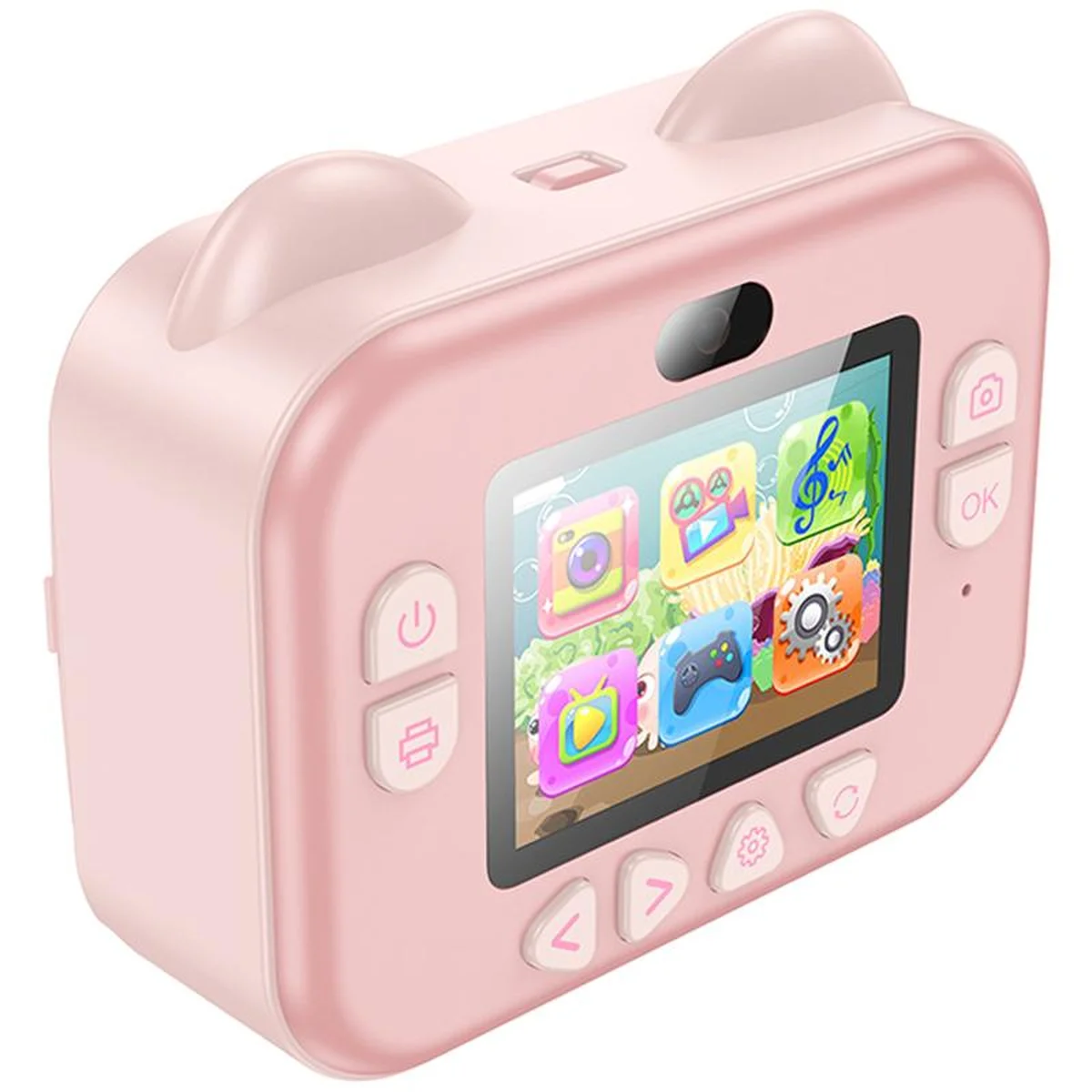 Детская фотокамера с моментальной печатью Hoco DV204 Dual-camera Pink