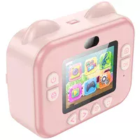 Детская фотокамера с моментальной печатью Hoco DV204 Dual-camera Pink
