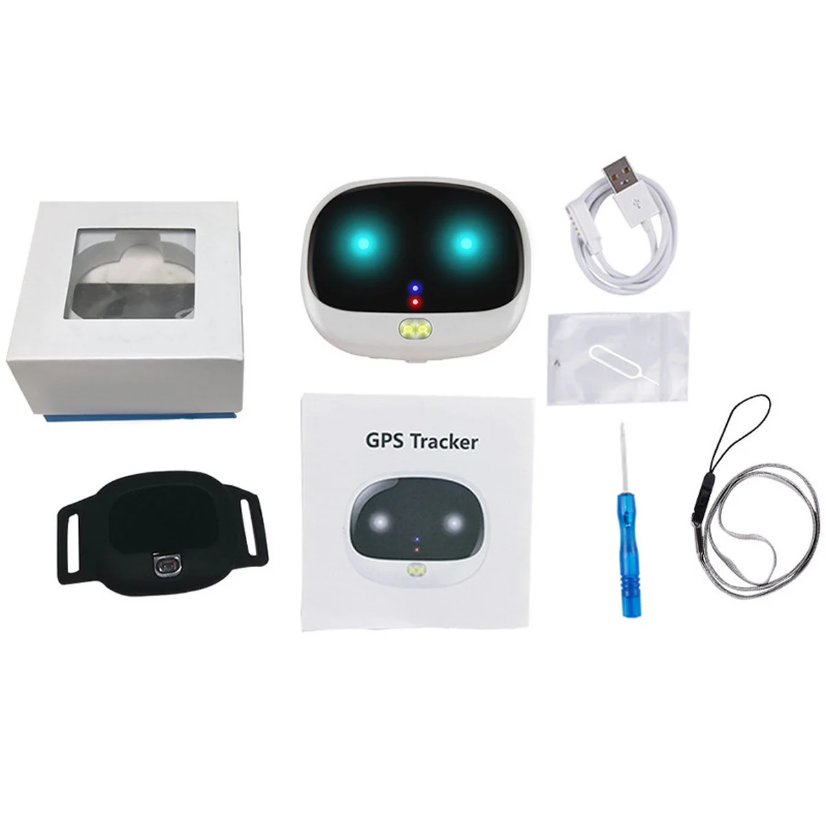 Трекер GPS для животных V43 Pet Tracker SIM (4GLTE+3GWCDMA+2GGSM) 1300mAh White