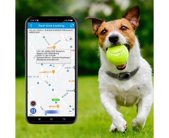 Трекер GPS для животных V41 Pet Tracker SIM (4GLTE+3GWCDMA+2GGSM) 1300mAh Black