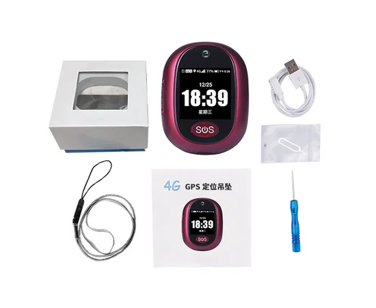 Трекер GPS V45 Tracker Pendant with display SIM (4GLTE with 2GGSM fallback) 6000mAh Red