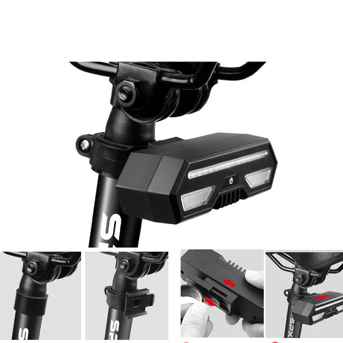 Трекер GPS велосипедный V03B Bike Tacker+Auto Tail Light 2in1 SIM (4GLTE+3GWCDMA+2GGSM) 140/2400mAh Black