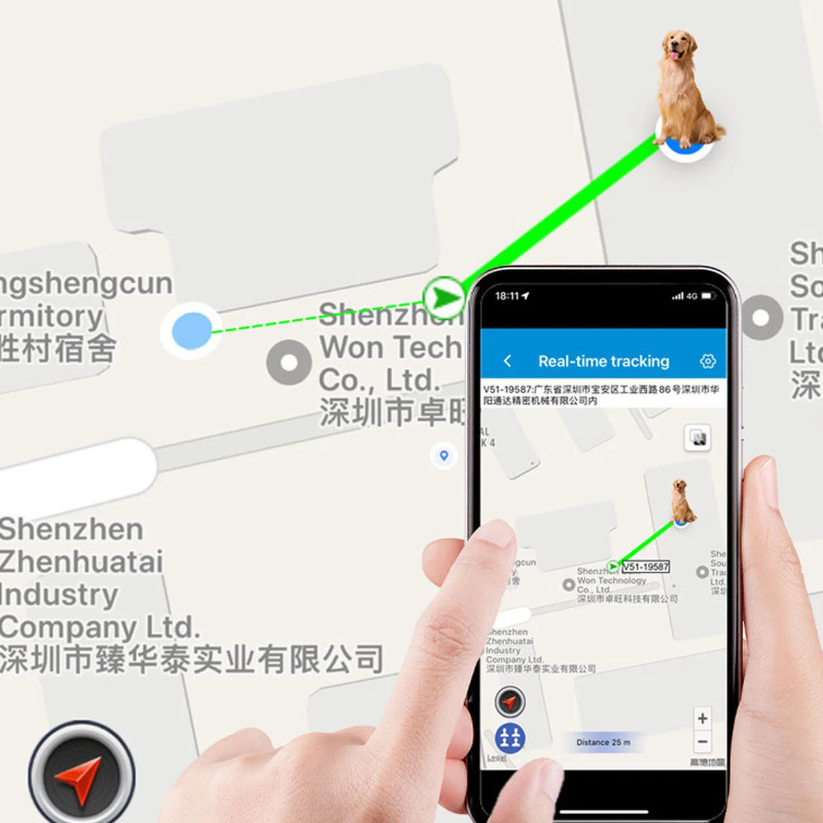 Трекер GPS для животных V53 Pet Tracker SIM (4GLTE) 900mAh White