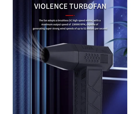 Турбофен "Mini Turbo Jet Fan" 130000 RPM X3 Черный