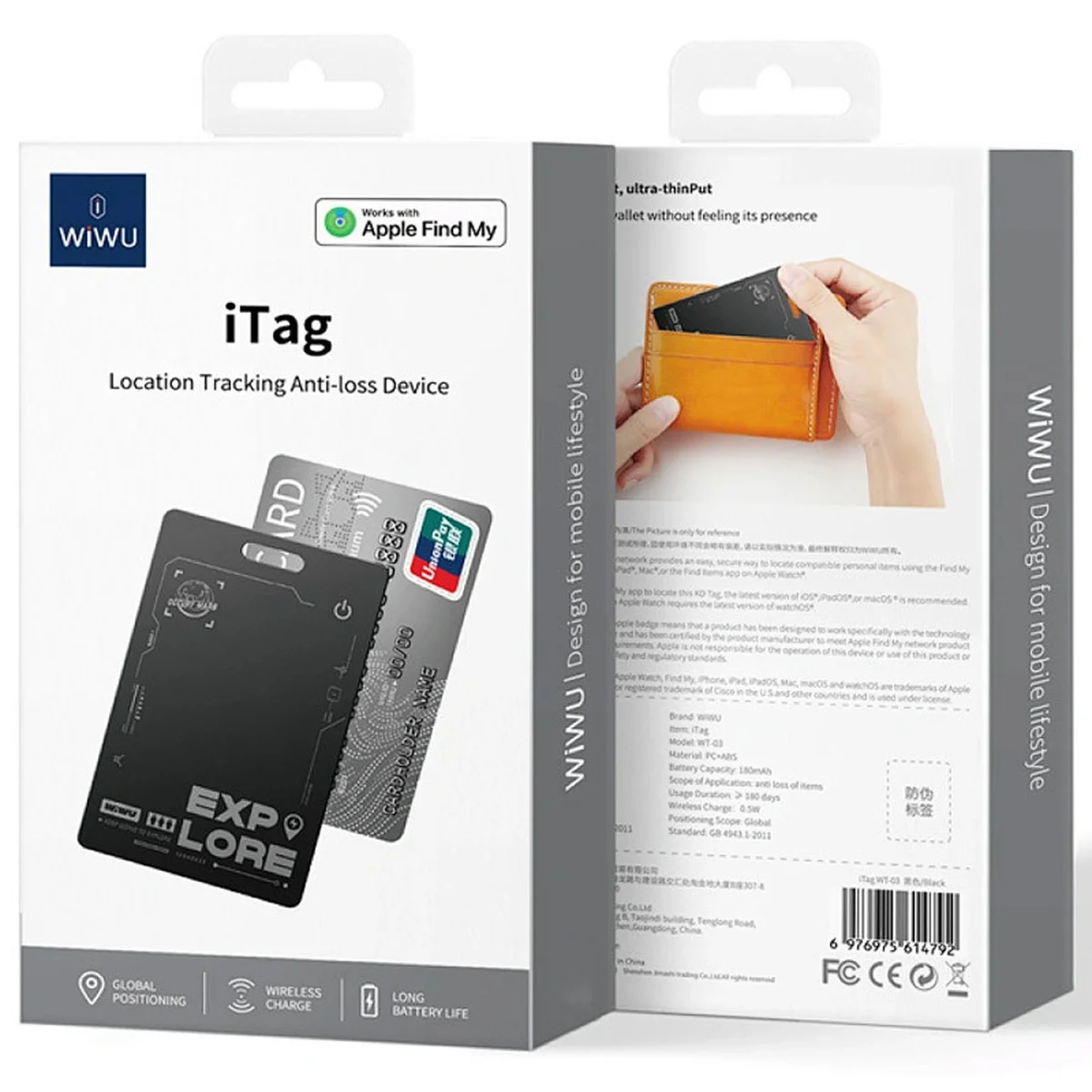 Трекер WIWU iTag WT-03 Black