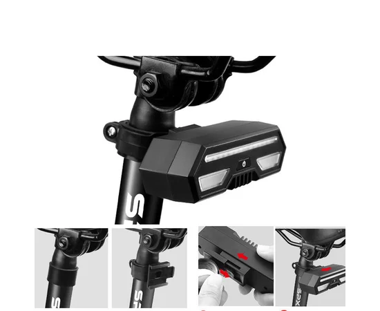 Трекер GPS велосипедний V03B Bike Tacker+Auto Tail Light 2in1 SIM (4GLTE+3GWCDMA+2GGSM) 140/2400mAh Black