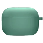 Силиконовый футляр с микрофиброй для наушников Airpods 4 Зеленый / Pine Needle