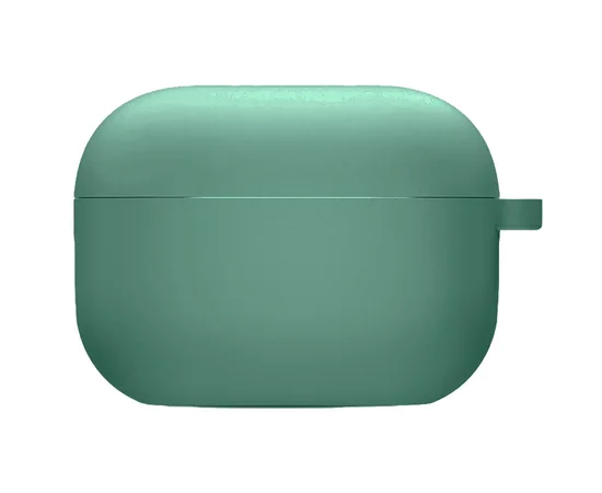 Силиконовый футляр с микрофиброй для наушников Airpods 4 Зеленый / Pine Needle