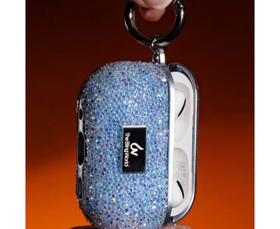 TPU чехол Bling World Rock Diamond для наушников AirPods 4 Голубой