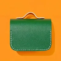 Кожаный футляр Briefcase для наушников AirPods 3 Green / Orange