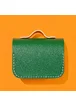 Кожаный футляр Briefcase для наушников AirPods 3 Green / Orange