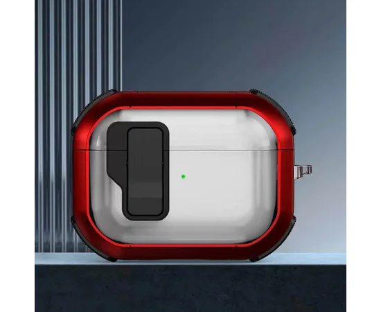 Футляр противоударный Locking Button для наушников Airpods Pro 2 / Pro Red